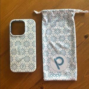 Loopy Case White and Blue iPhone 14 Pro Case - NEW